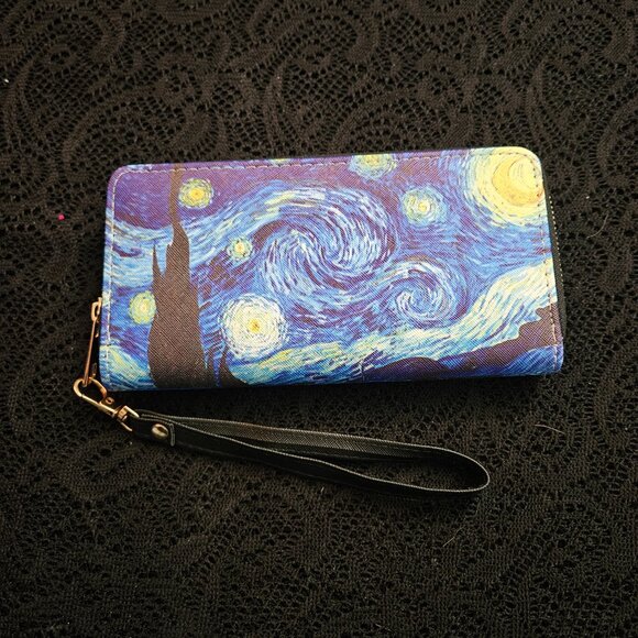 NWOT Starry Night Print Wristlet (7.5" x 4") - Picture 2 of 5